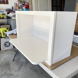 Microwave Shelf Kitchen Cabinet in Polar White