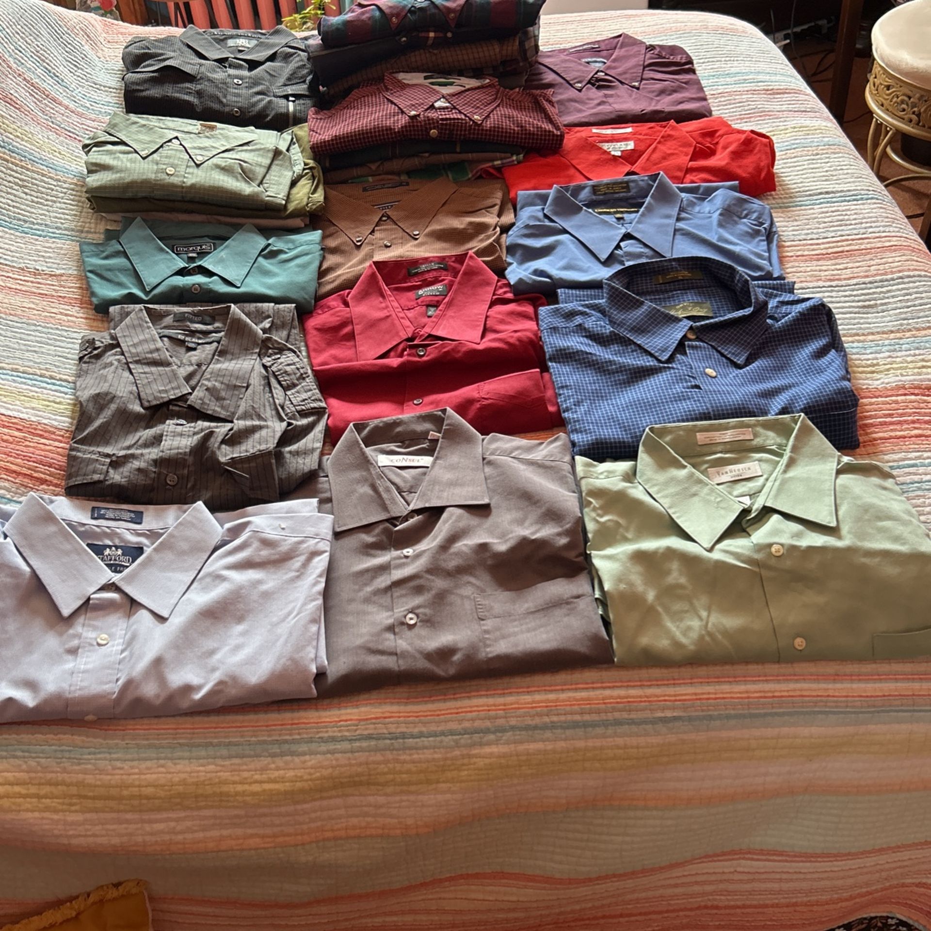 10 Mens Long Sleeve Dressed Shirts 