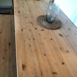 Wood Table With Bench