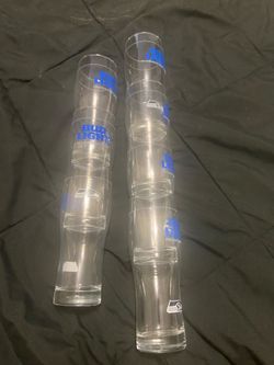 7 Bud Light glass cups with the Seahawk logo