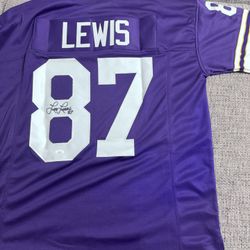 Leo Lewis Autographed/Signed Custom Jersey - JSA Coa Sticker Only - Vikings