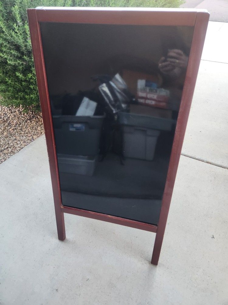 Sandwich Board - Black With Dark Wood Frame