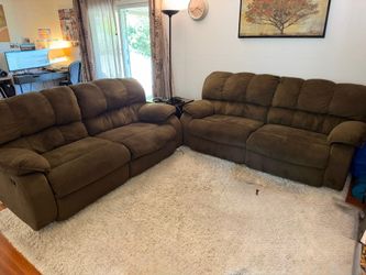 Two Matching Double Reclining Sofas