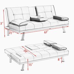 Futon sofa bed 70" like new