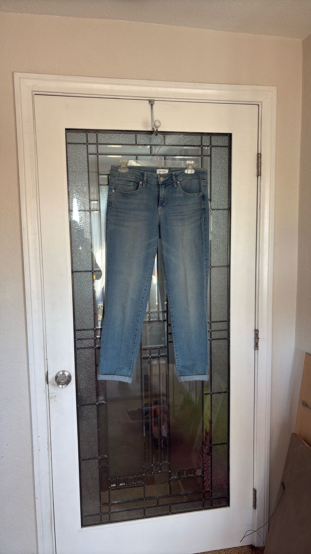 Jessica Simpson Rolled Crop Skinny Blue Jeans—Size 6/28