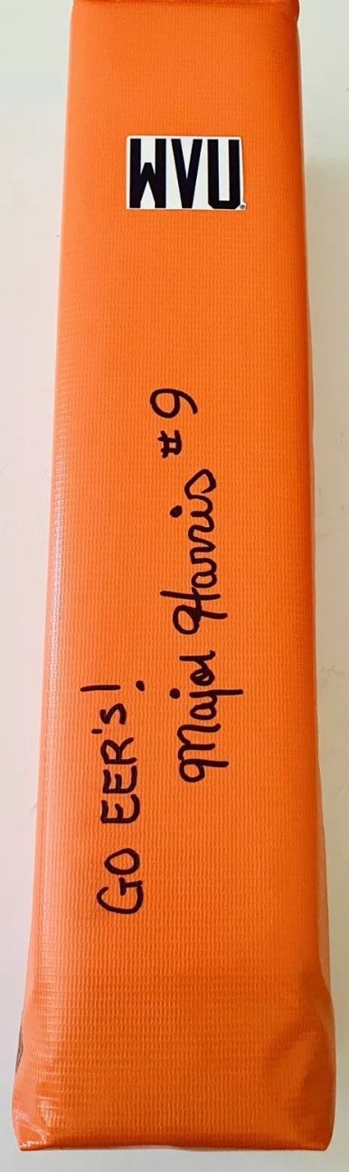 MAJOR HARRIS SIGNED AUTOGRAPH WEST VIRGINIA MOUNTAINEERS TOUCHDOWN PYLON JSA COA