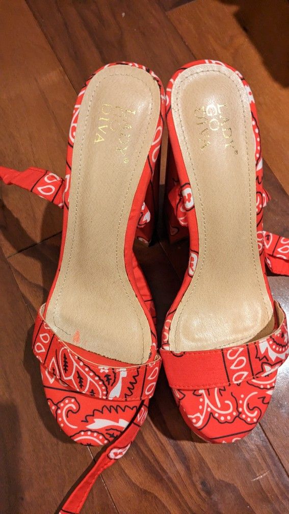 PLATFORM HIGH Heel Lacey Boots By Lady Go Diva