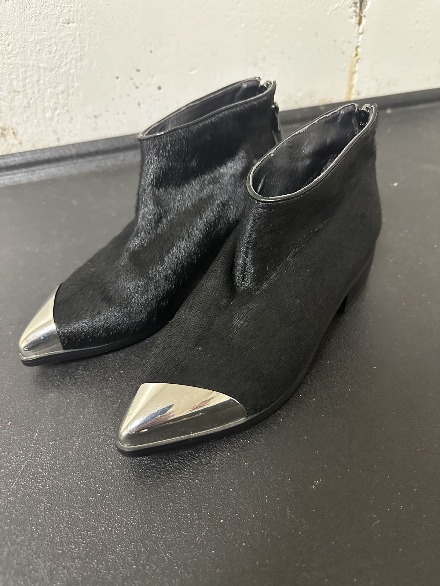 Calf hair, interesting weird unusual shoes, boots see pictures for size excellent condition