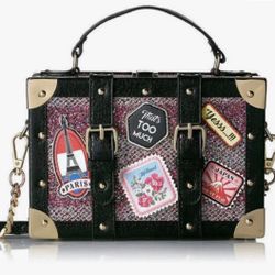 New Aldo Mini Suitcase Bag (Black Trunk Crossbody)