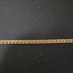 14k Gold Women's Multistone Bracelet 