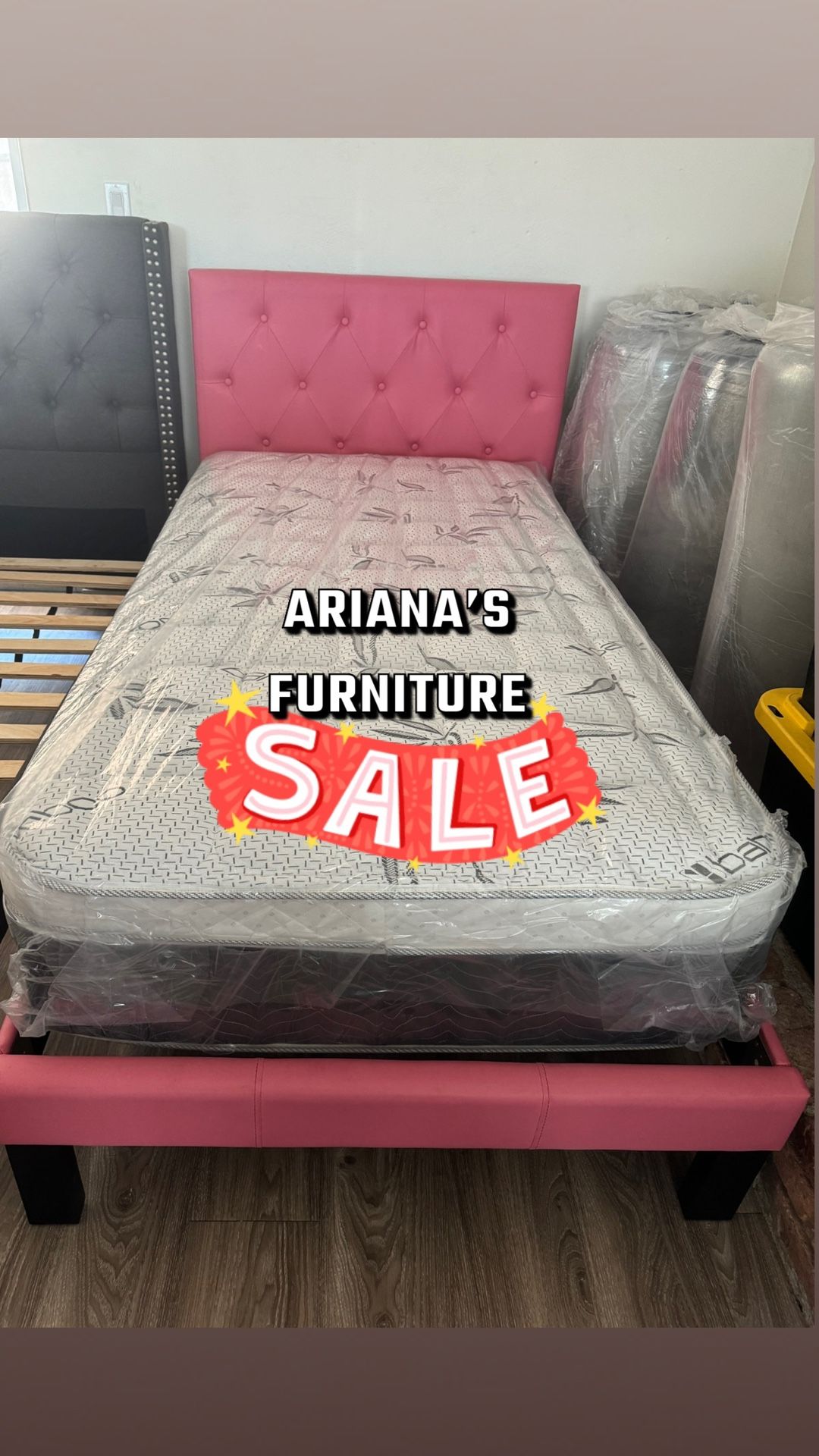 Twin Size Bed Frame With Pillow Top Mattress Furniture