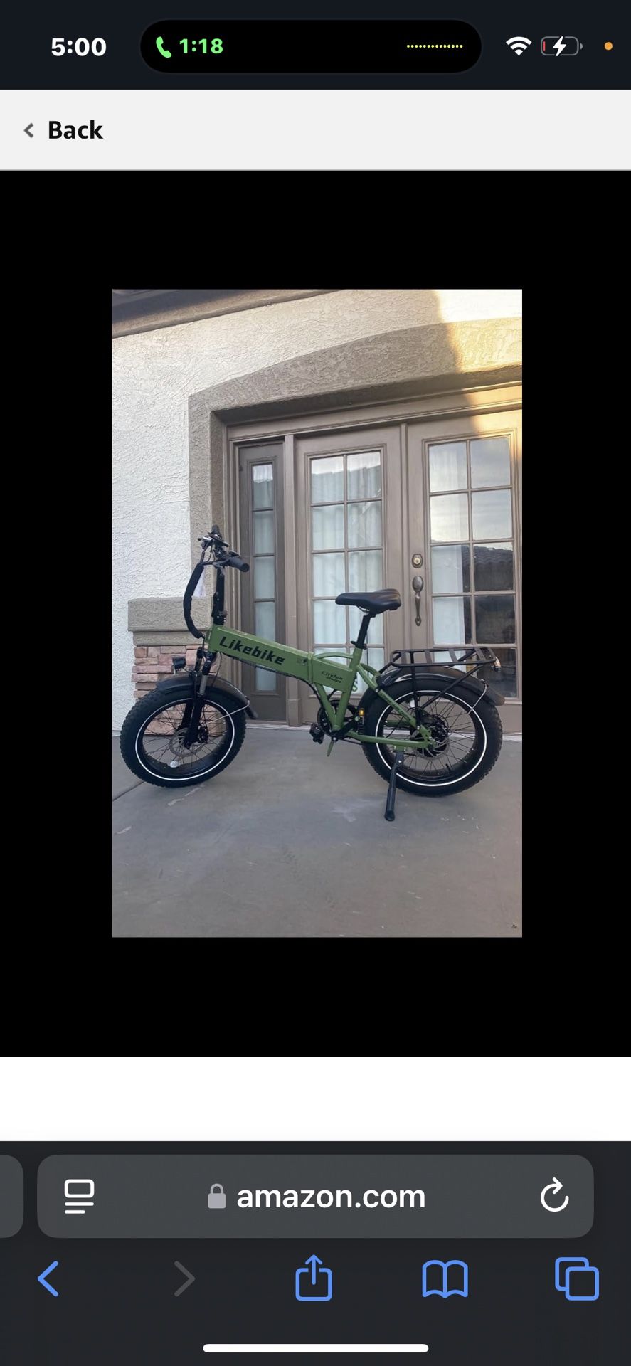Likebike Cityfun Fat Tire Folding E-Bike – 48V/750W – Used! 40-50 In Range