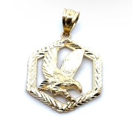 10k Yellow Gold Eagle Pendant Charm For Necklace GP3115775