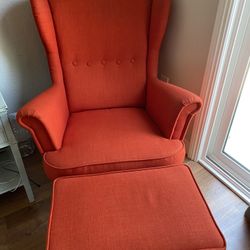 IKEA Strandmon Wing Chair And Ottoman 