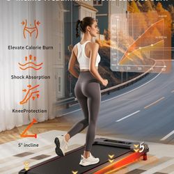 Walking Pad Treadmill, Anylife Incline Walking Pad Under Desk Treadmill 330lb Capacity, 2.5HP Portable Treadmills for Home, Compact Treadmill Small Ru