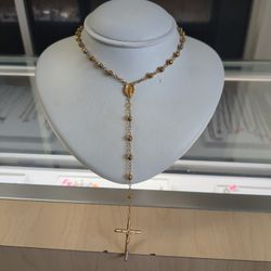 10k Gold Rosary Necklace 19.60 Grams 26 Long Layaway Available 10 % Down If You Are Interested Please Ask For Maribel Thank You 
