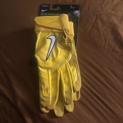 Nike Alpha Huarache Elite Batting Gloves Baseball Mens Size XL Yellow CV0720 701