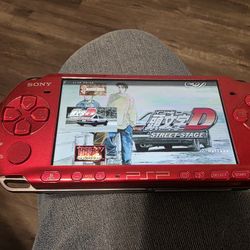 Playstation Psp 3000 Red Mod--ded Video Game Console 