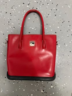 Dooney & Bourke Red Leather Tote Bag