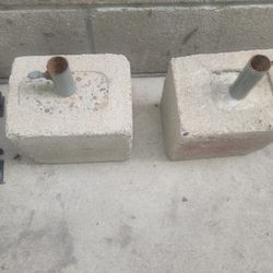 (2) CEMENT BLOCKS CANOPY WEIGHTS