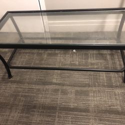 IKEA Industrial style solid steel and glass coffee table 44”
