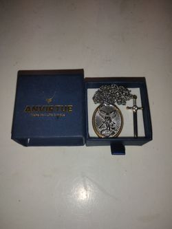 New Boxed Anvirtue Saint Michael Pendant Necklace Set