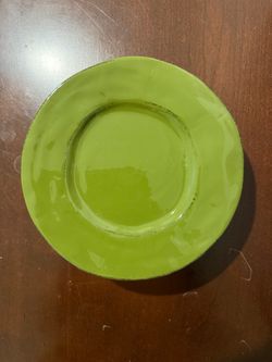 Green Glazed Ceramic Dinner Plate