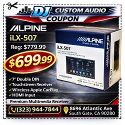 Alpine iLX-507 Double Din 7" Touchscreen Stereo Wireless Apple Carplay Android Auto HDMI YouTube 🚨 Payment Options Available 🚨 No Credit Needed 🚨 