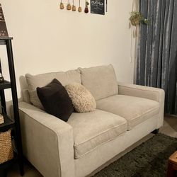 Reid Buff Beige Loveseat | 62”Small Sofa | Living Spaces 