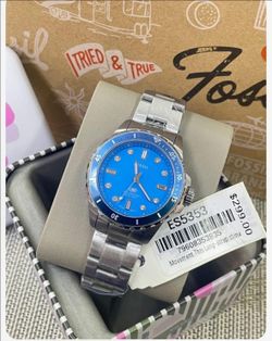 Fossil ES5353 Blue Dial Stainless Steel Watch