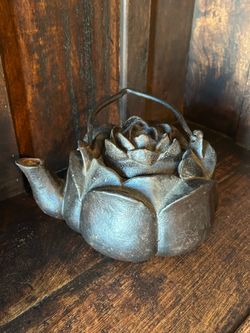 Antique Cast Iron Rose Teapot