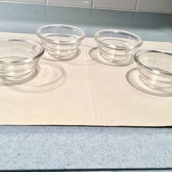 Set Of 4 Vtg. Glasbake Ramekin Bowls Prep/Serve/Store Food Dishes Custard Dessert Bowls