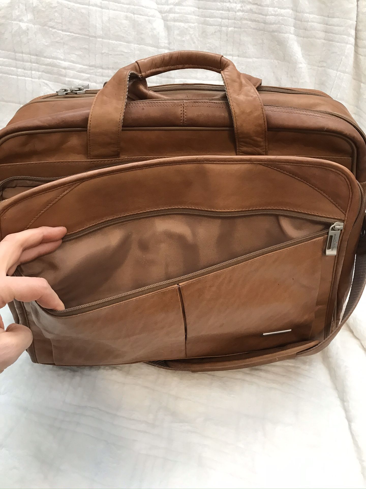 Us Luggage New York, genuine leather, rolling briefcase for Sale in Mesa, AZ OfferUp