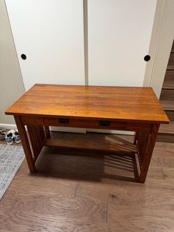 Solid Oak Mission Style Desk - $150 ($125 if picked up today)