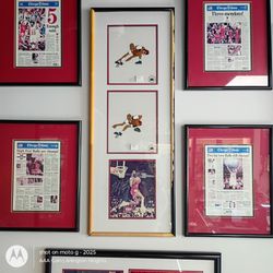 Framed Michael Jordan Sports Memorabilia Signed Wall Hanging