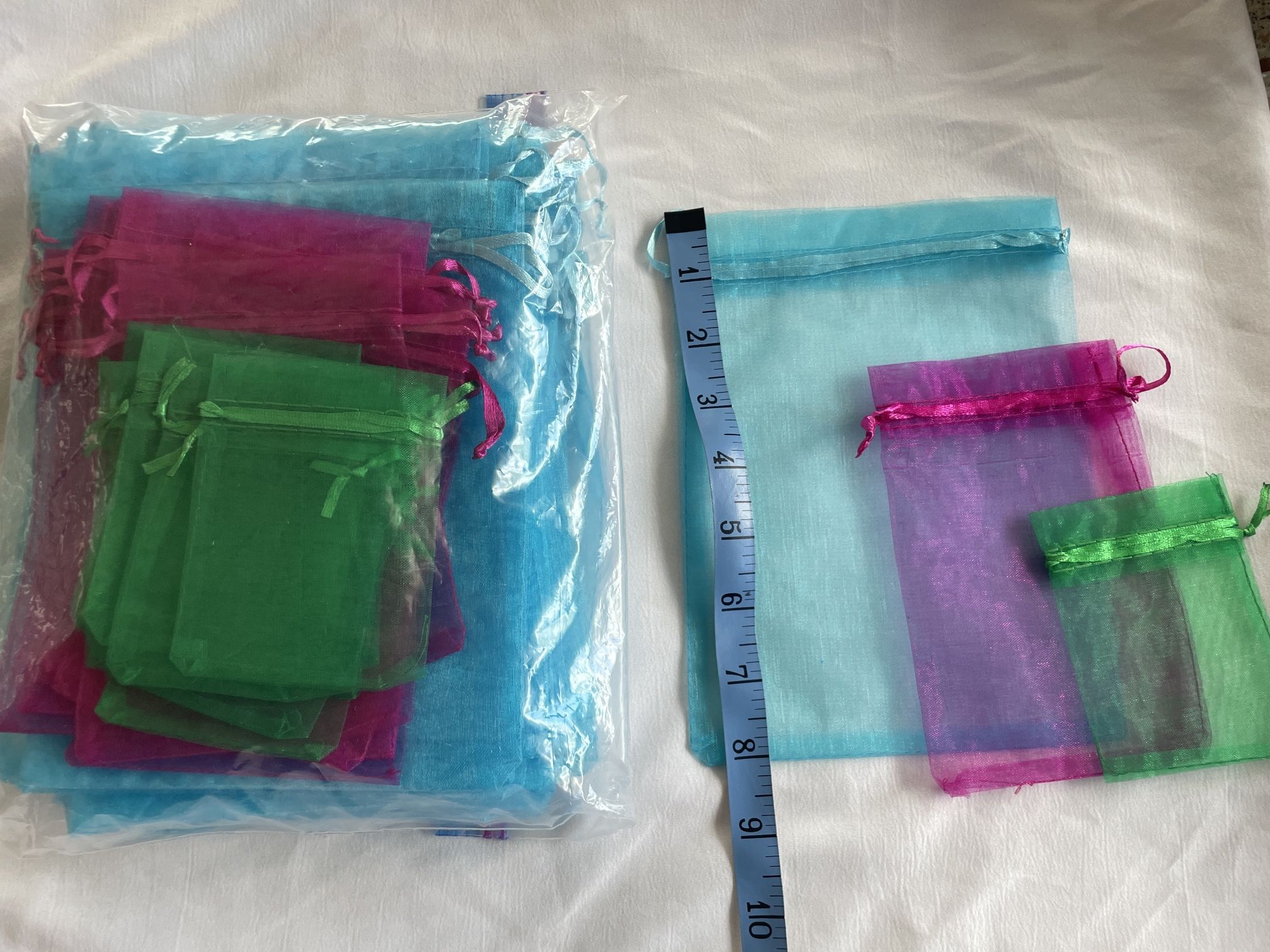 NEW Organza Gauze, Gift Favor Wedding Jewelry Bags Lot Of 84