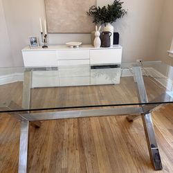 Buffet table  and glass table