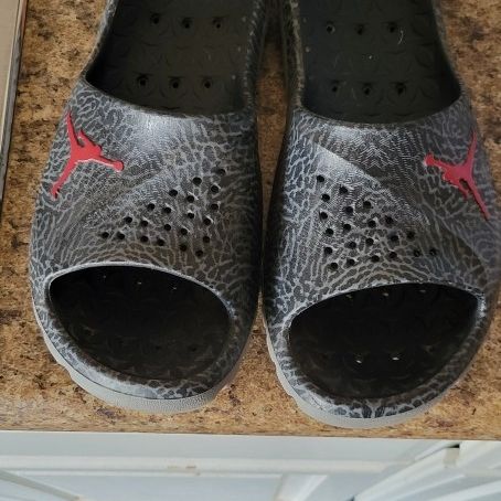 Nike Air Jordan 3 Black Cement Elephant Slides