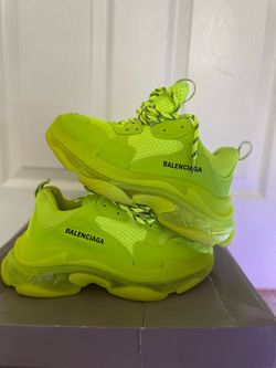 Balenciaga Triple S Neon Yellow Sneakers