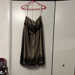 Cute Nude And Black Lace DAVID’S BRIDAL dress 