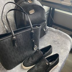 Michael Kors Jet Set Matching Bundle - Backpack + Purse + Shoes (Size 8)