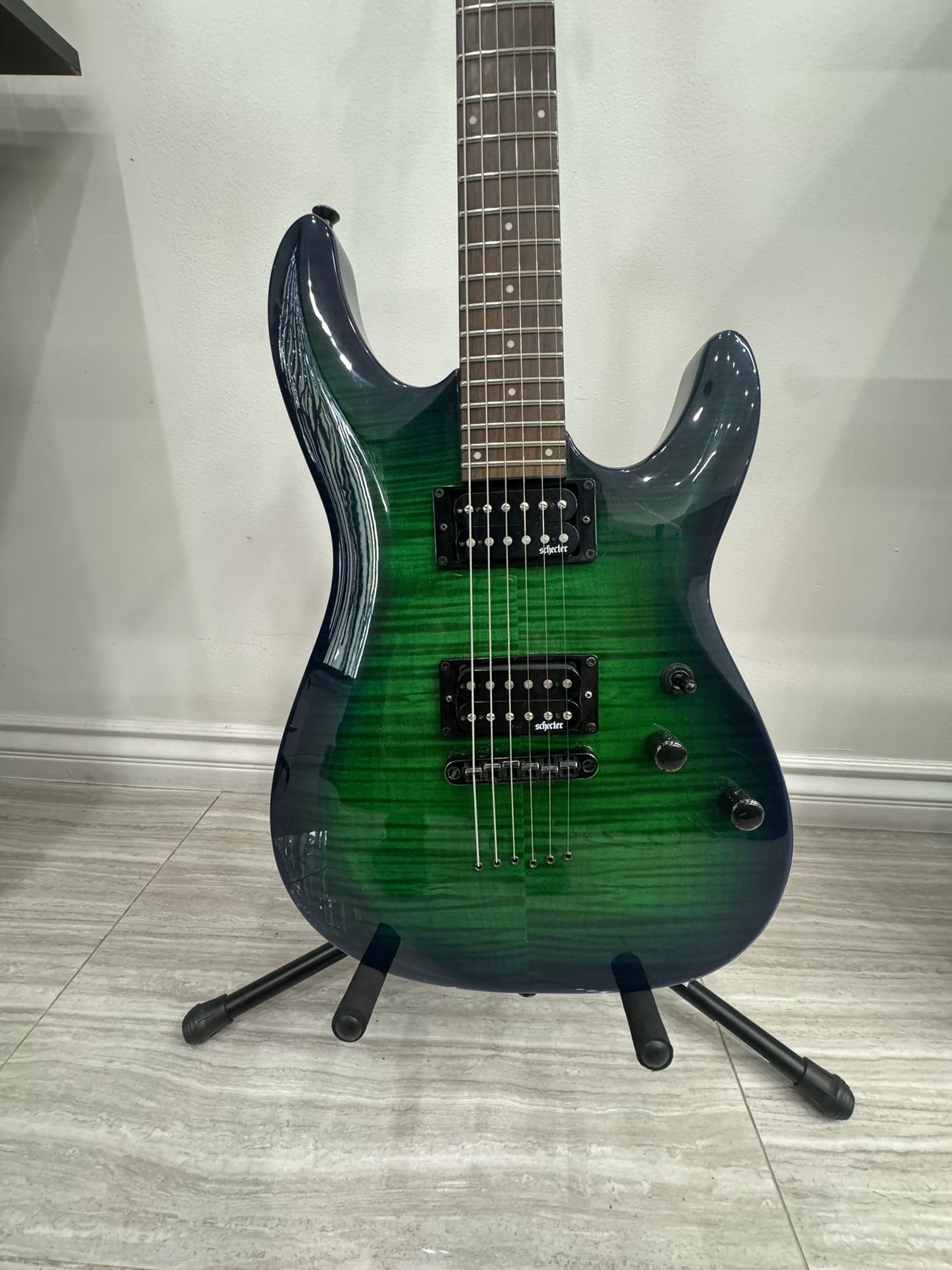 Schecter Guitar C-6 Elite Aqua Burst