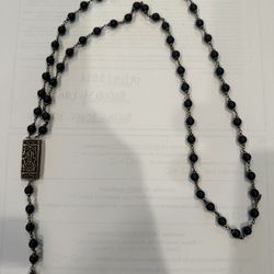 Balance & Faith - Onyx Rosary Necklace