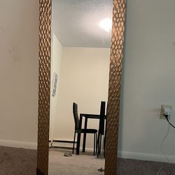 Elegant Full-Length Mirror-Bronze Textured Frame 