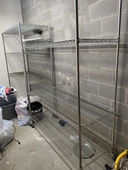 Metal shelves W/Wheels
