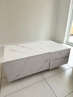 Modern Marble Coffee Table w/ Storage