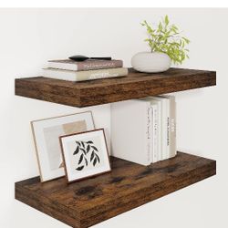 Vivelove 12" Deep Floating Shelves Over Toilet, 24" Wall Shelves for Bathroom Bedroom Kitchen Living Room Laundry Room, Farmhouse Rustic Shelves for H