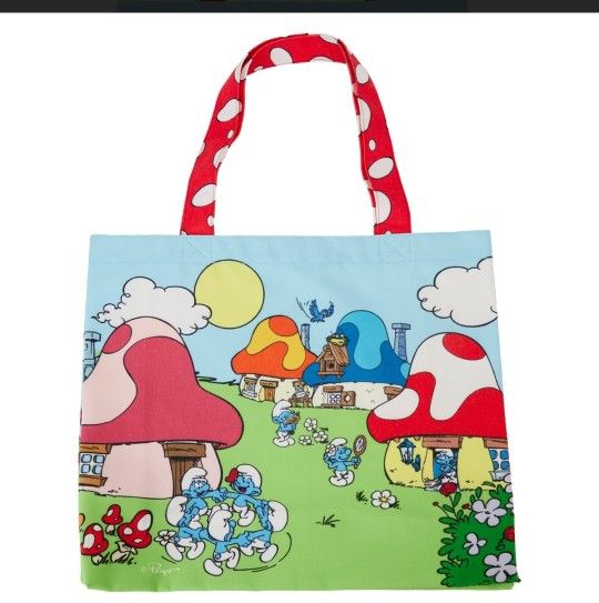 Smurfs Tote Bag Canvas Village Life Image