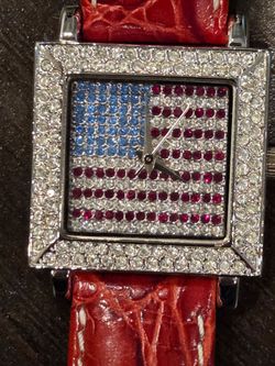Flag rhinestone watch Susan Lucci