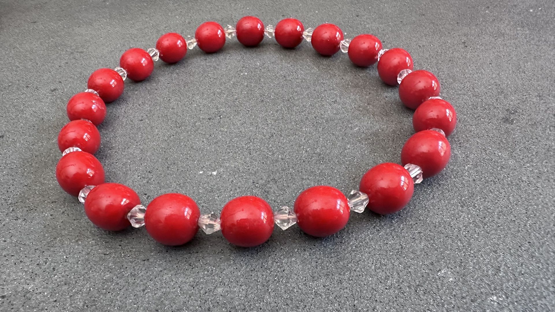 Elegant Red Beaded Bracelet